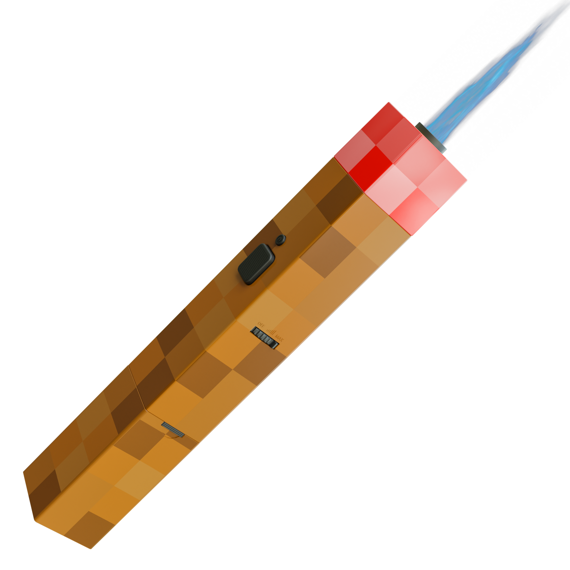 Pixel Torch red color with flame on