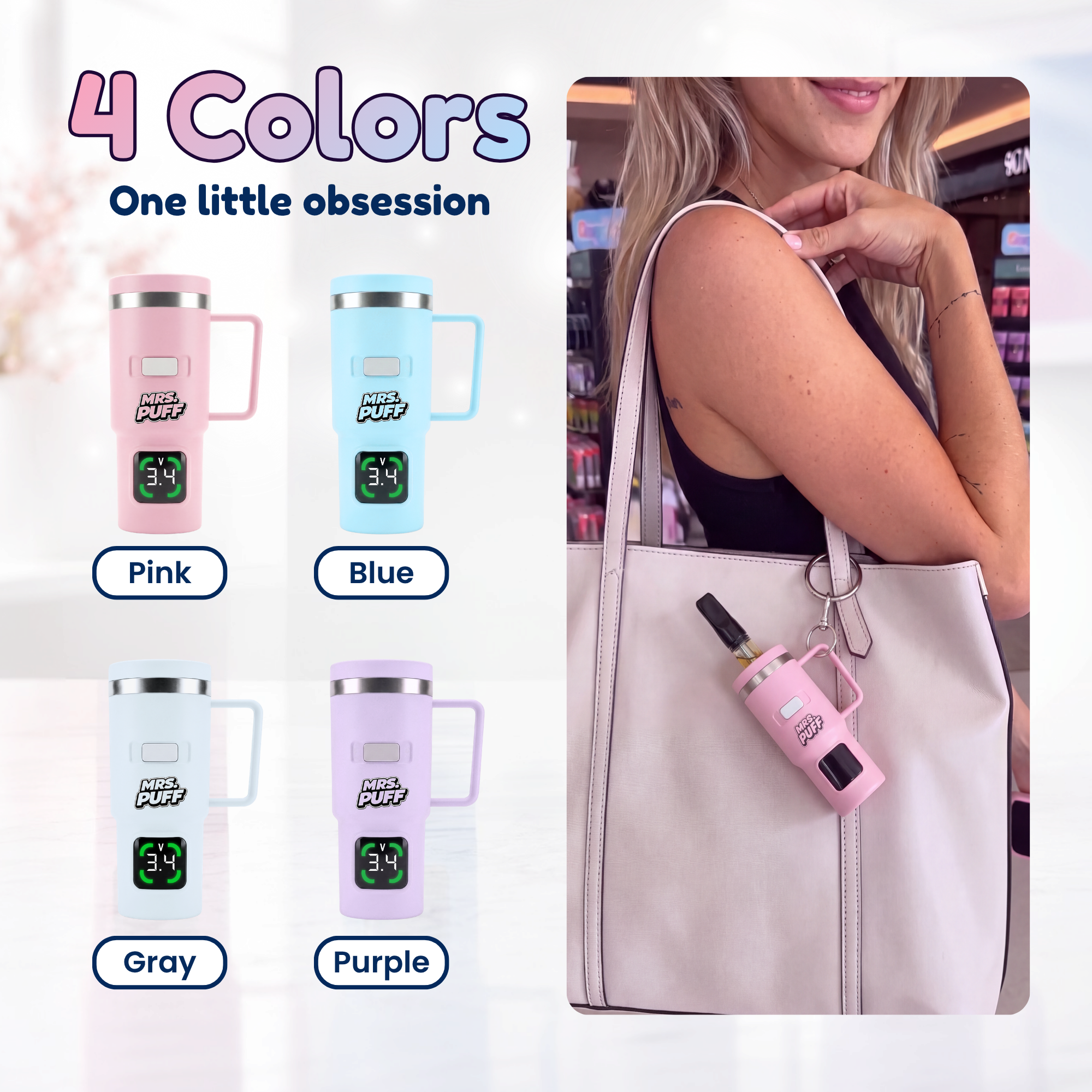 Cup Cart 510 Battery by Mrs. Puff (10 PACK DISPLAY)