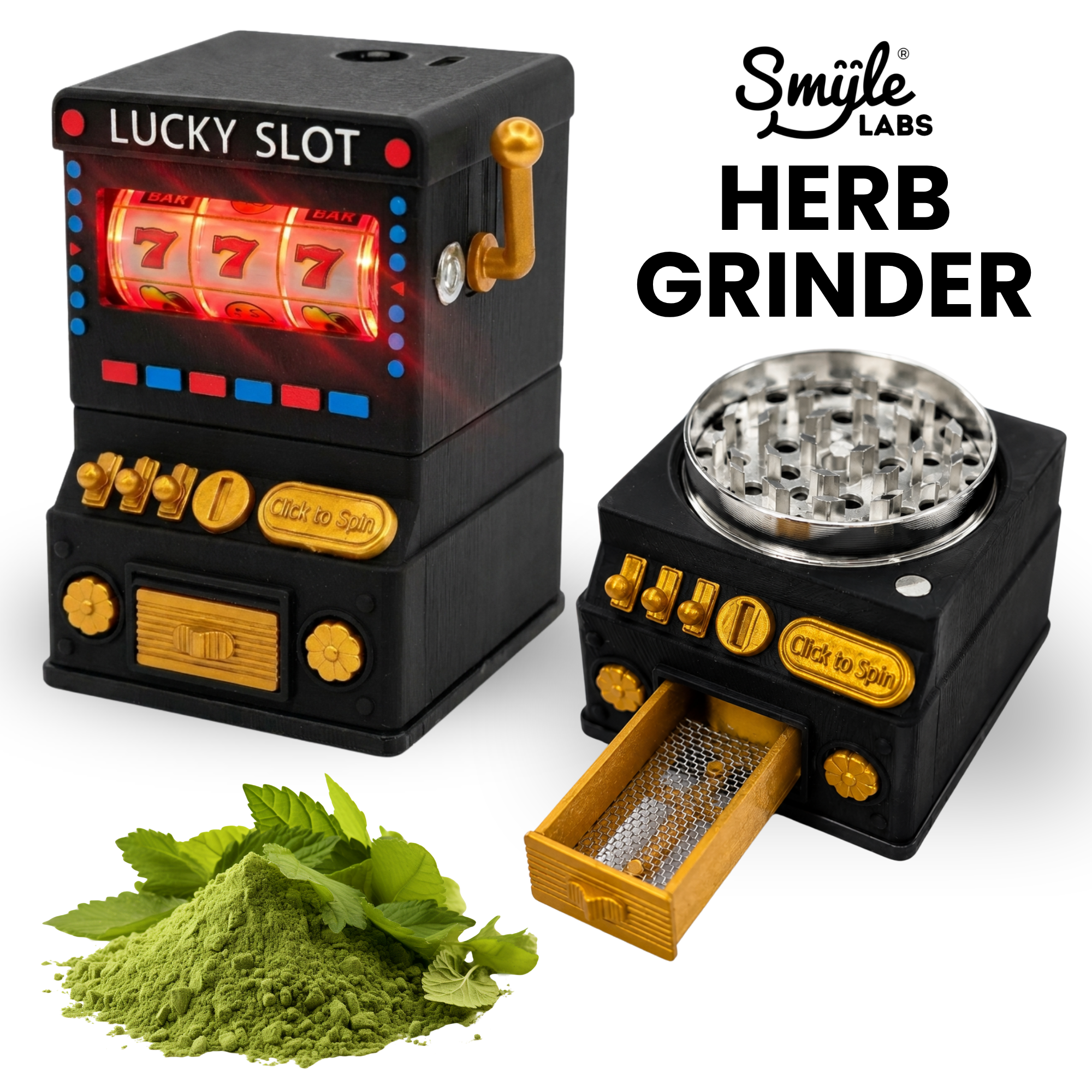 Herb Grinder with LED Lights & Working Slot Machine