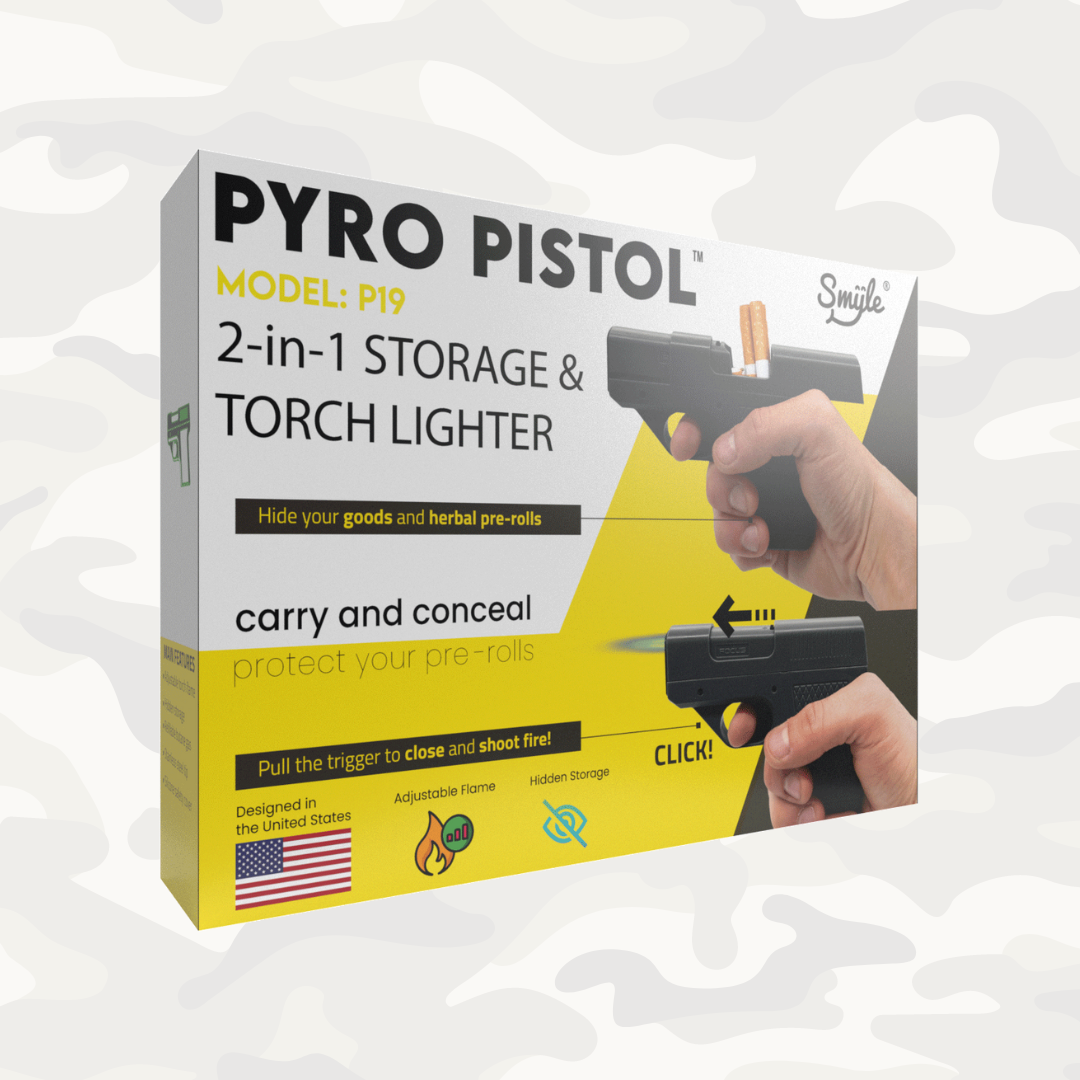 Pyro Pistol P19 Box Front Left Side