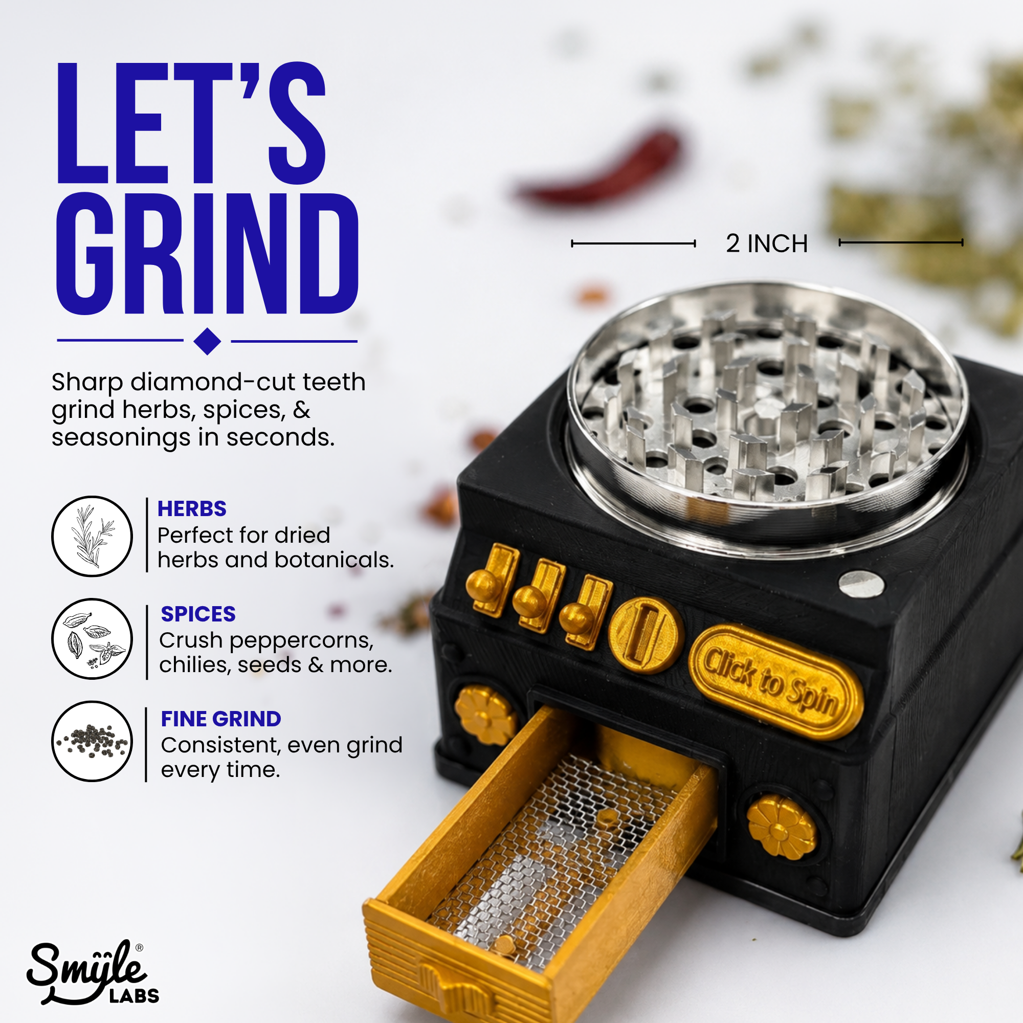 Herb Grinder with LED Lights & Working Slot Machine