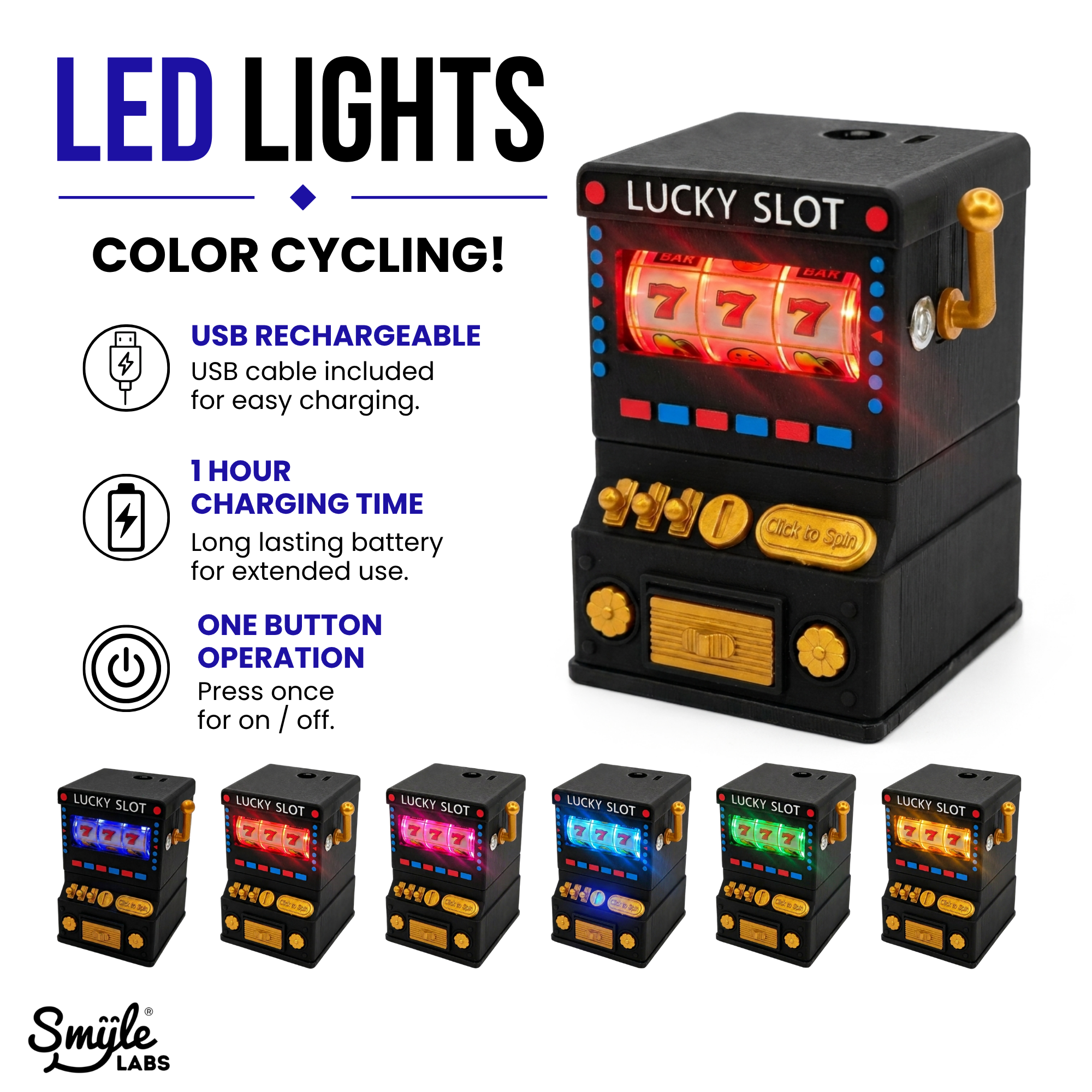 Herb Grinder with LED Lights & Working Slot Machine