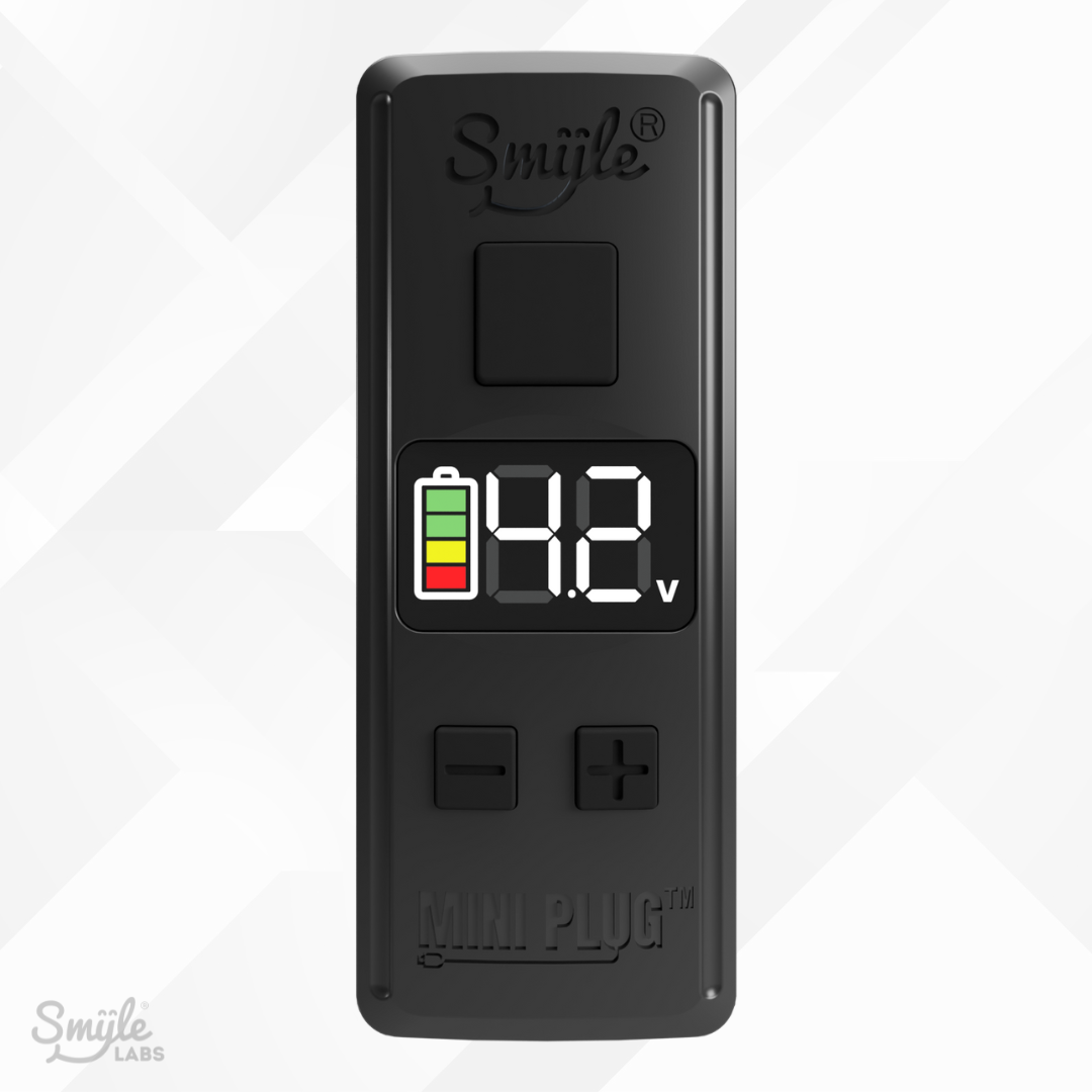 Mini Plug 510 Cart Battery with Built-in USB-C Cable, Adjustable Voltage, LED Display
