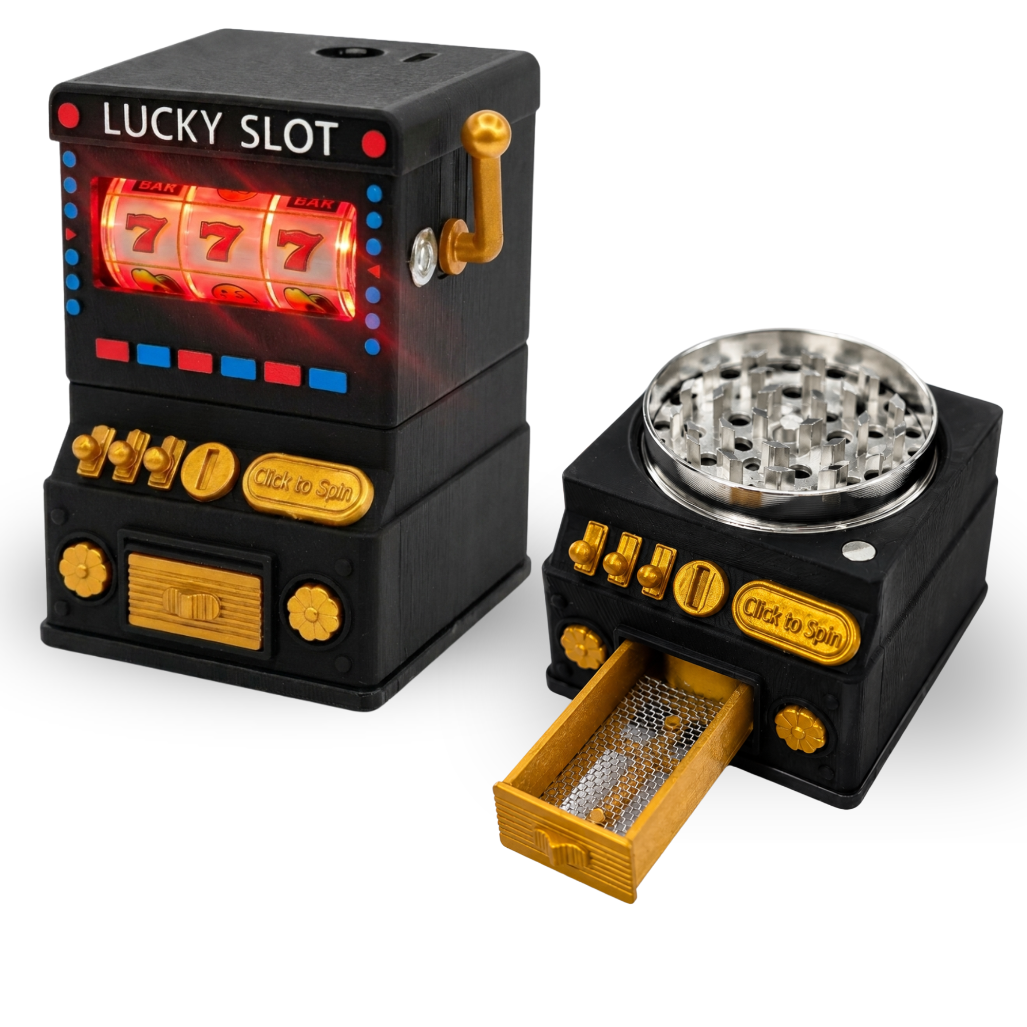 Herb Grinder with LED Lights & Working Slot Machine