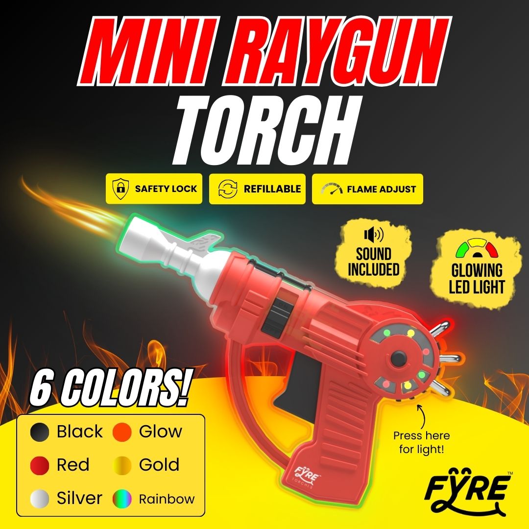 Refillable Raygun Mini Torch Lighter With Lights + Sound