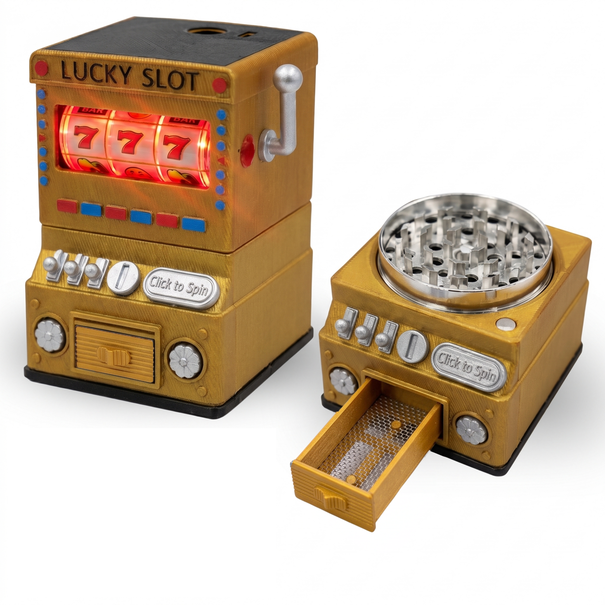 Herb Grinder with LED Lights & Working Slot Machine