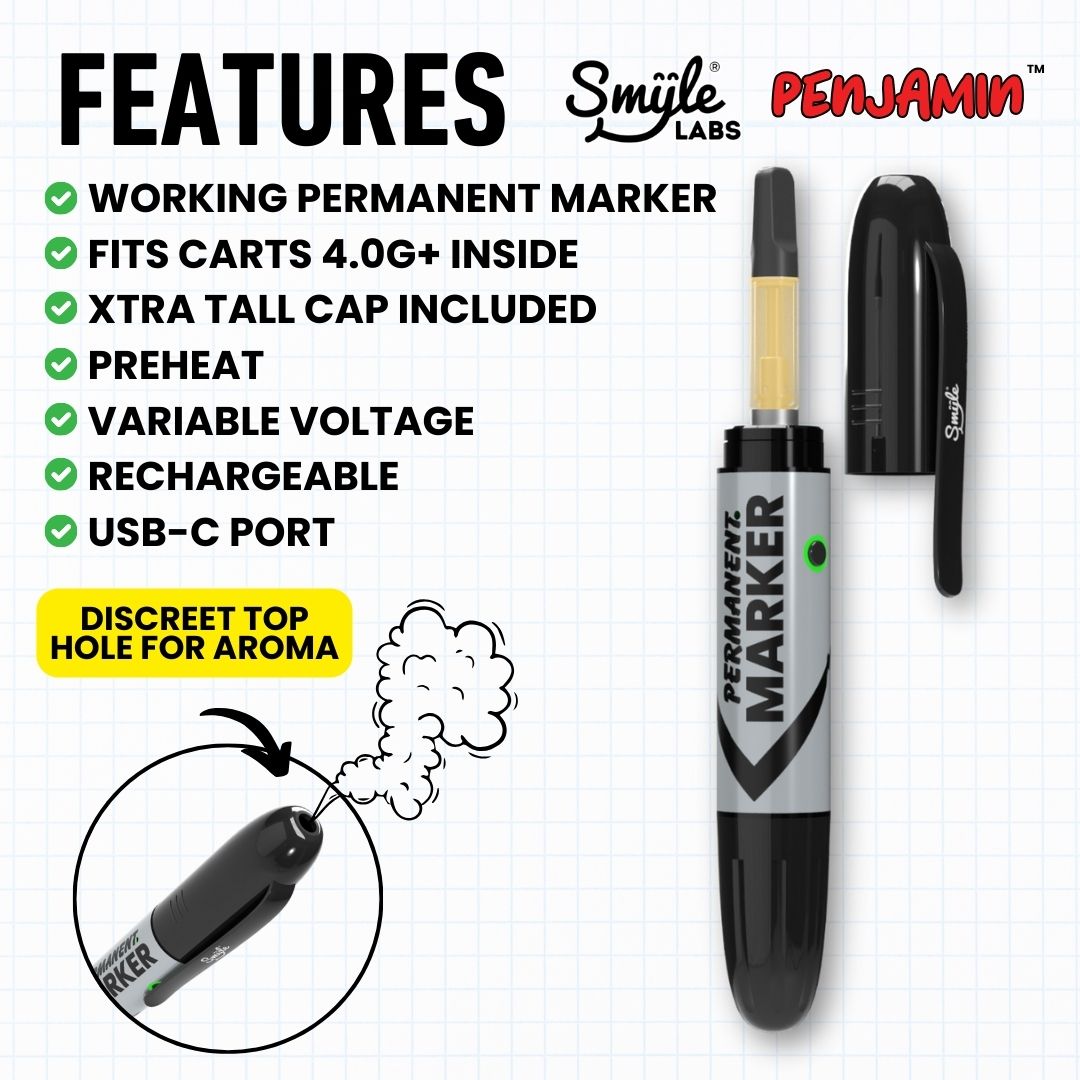 NEW! Permanent Marker Penjamin Cart Battery by Smyle Labs