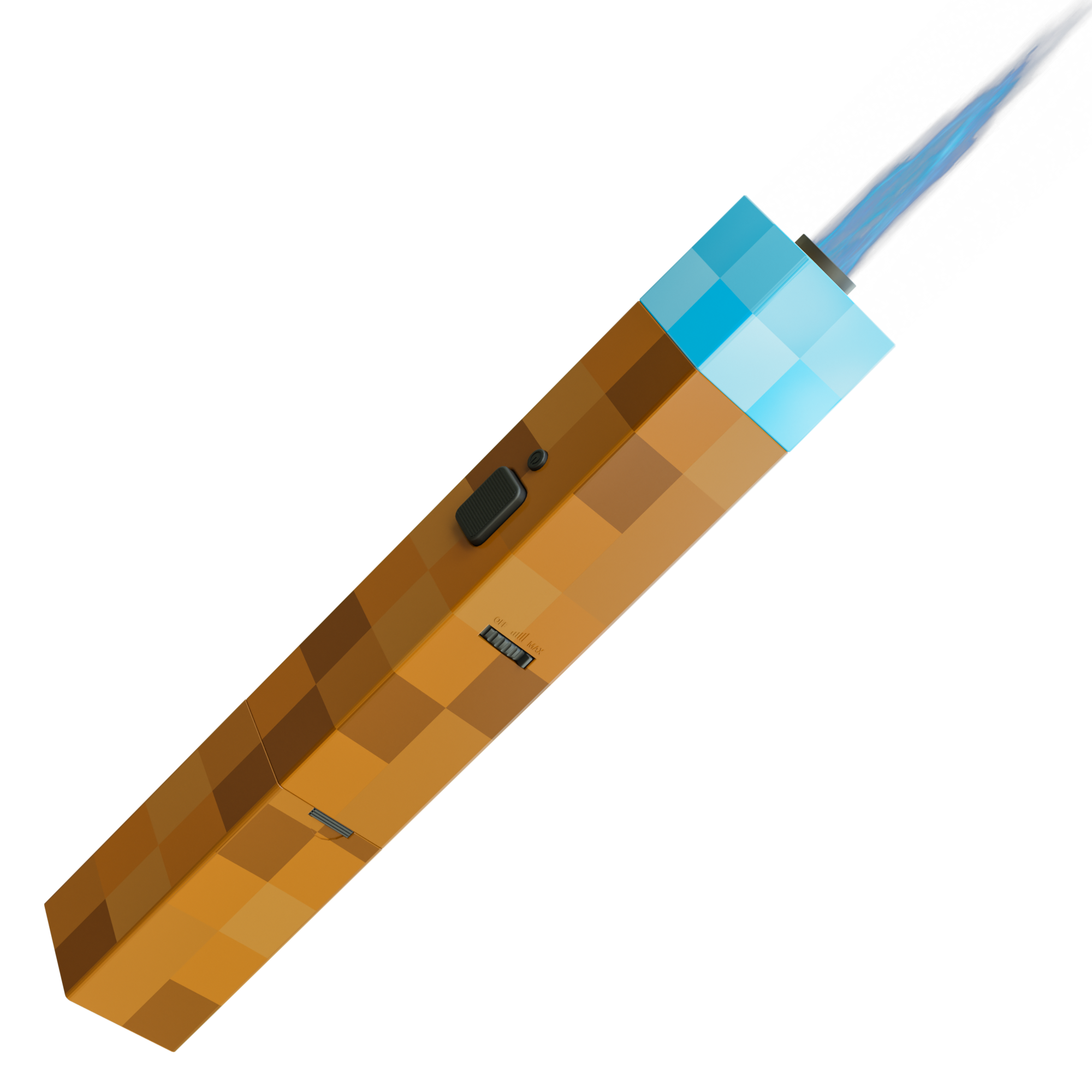 Pixel Torch blue color with flame on