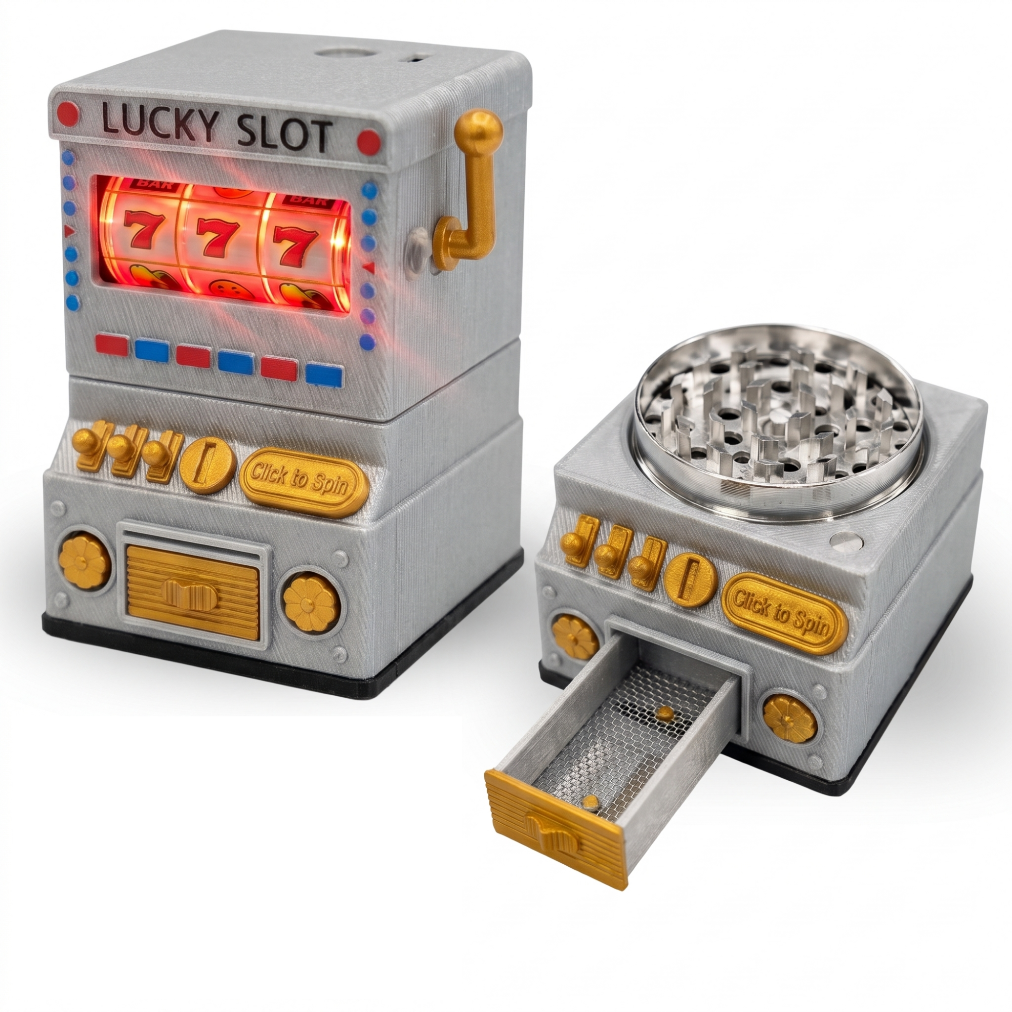 Herb Grinder with LED Lights & Working Slot Machine